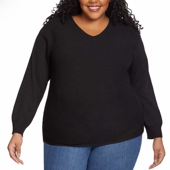 Ella Moss Ladies' Ribbed V-Neck Sweater - Picture 4 of 7